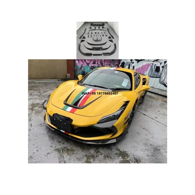 Facelift for F8 Upgrade to for Mansory MSY Lip Kit Carbon Fiber Front and Rear Car Bumper Side Skirts Body Kit