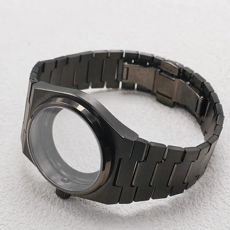Mod PRX Super Player 40mm Uhrengehäuse mit Armband Gunmetal Grau 316L Edelstahl NH35 Uhrengehäuse Passend für NH34 NH35 NH36 Uhrwerke – Detail 4