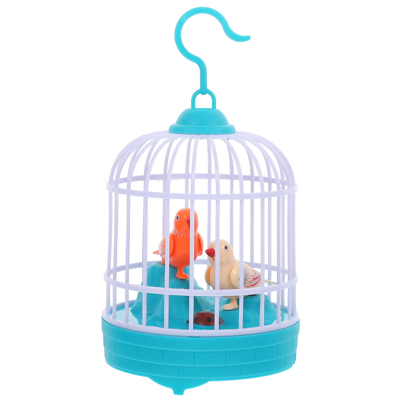 Children’s Toys Simulated Bird Cage Mini Music Voice Control Birdcage Orange Simulation Sensor Toddler