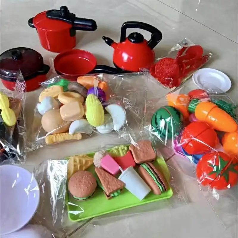 Kids Kitchen Toys Accessories Toddler Pretend Cooking Playset Pots Pans Utensils Cookware Food Set Vegetables Gift for Girls Boy