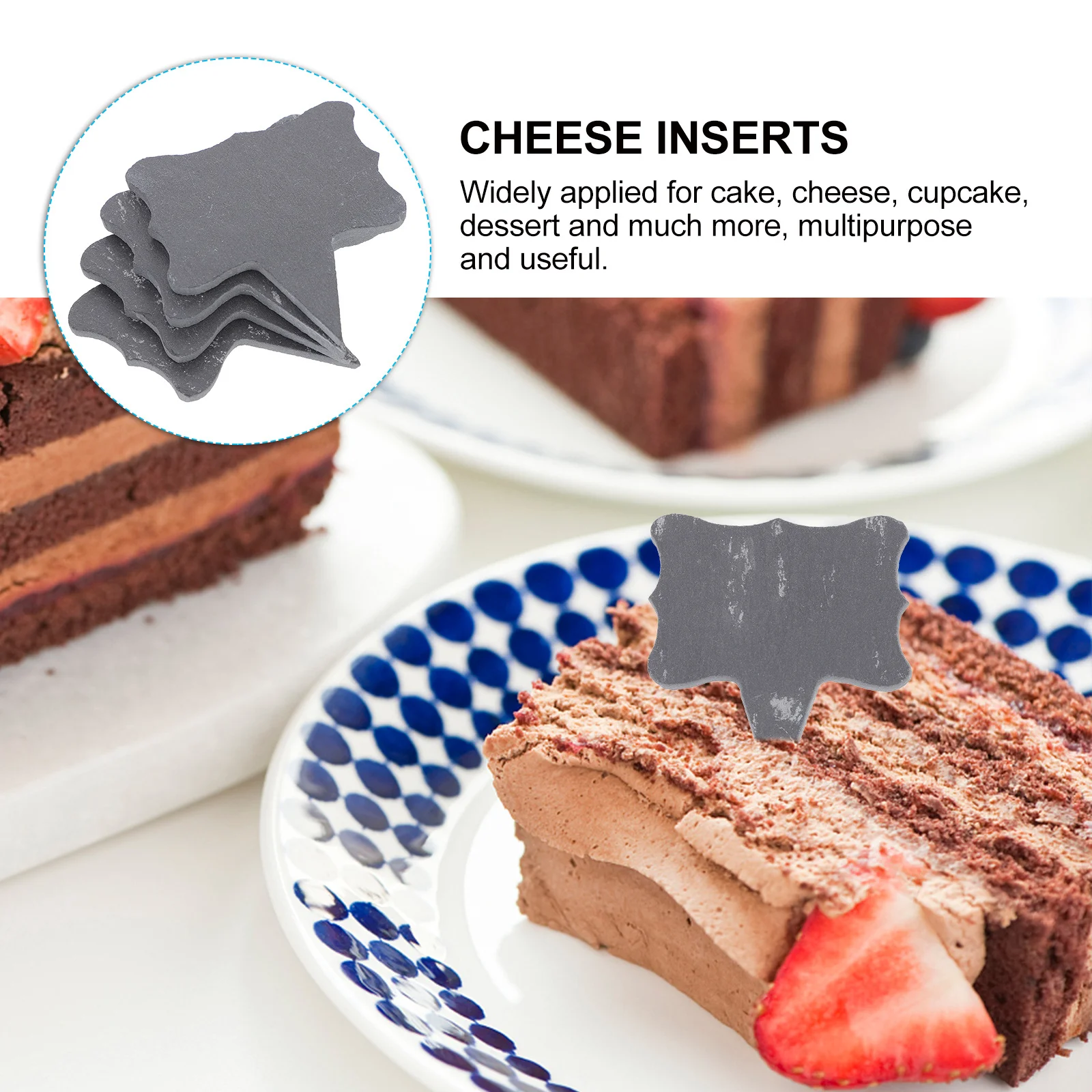 

4Pcs Cheese Toppers Labels Unique Cheese Inserts Cake Dessert Decoration Signs Cake Toppers