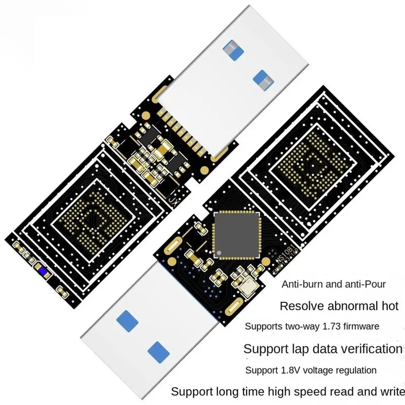 Reliable-DIY U Disk USB3.0 EMMC BGA153 169 NS1081 PCB Main Controller Board Without Memory Flash Chip,DIY U Disk USB3.0 EMMC BGA