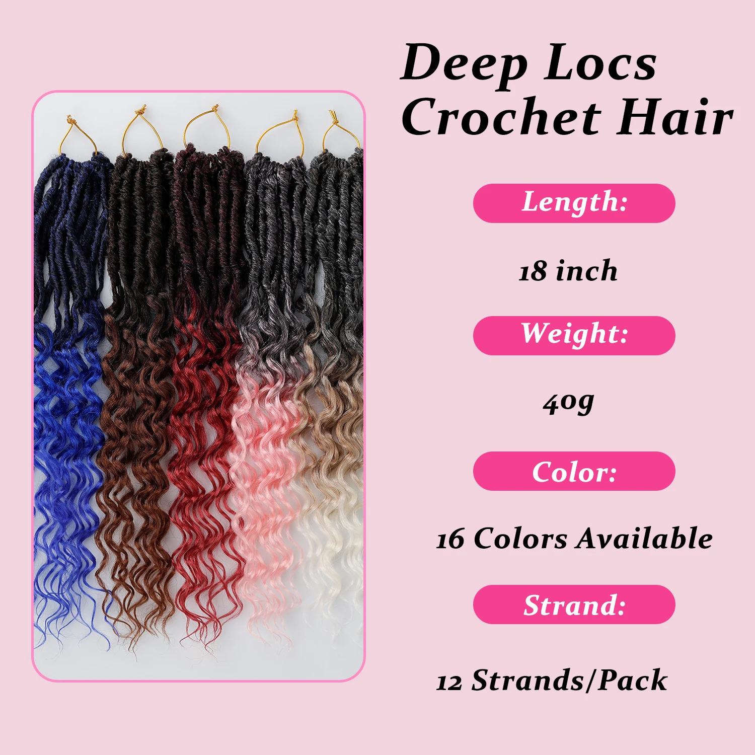 18 Inch Deep Faux Locs Crochet Hair Goddess Locs Crochet Hair for Women Synthetic Hair Extension Ombre Blonde Color Soft Locs