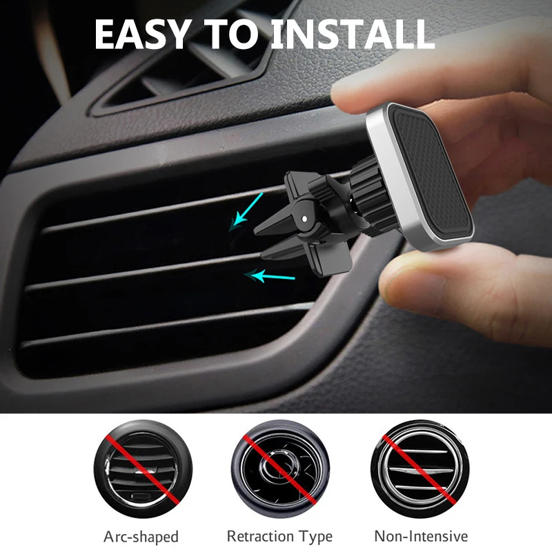 Multifunctional Universal Car Air Vent Magnetic Cell Phone Holder Can Be Rotated 360 Degrees Built-In 6 Powerful Magnets