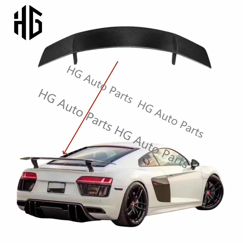 

Real Carbon Fiber V Style Car Rear Wing Trunk Lip Spoilers For Audi R8 V10 Coupe 2016 2017 2018 2019 Rear Wing Accessory