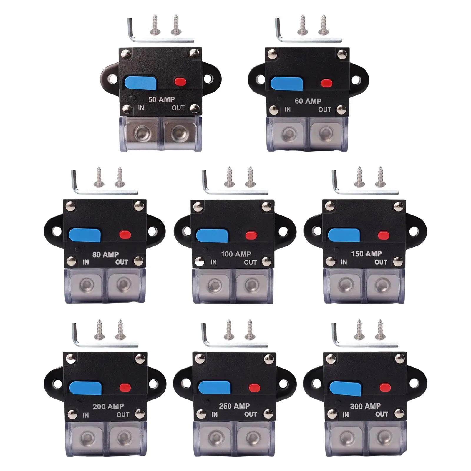 Circuit Breaker with Manual Reset Button Overcurrent Protection Accessories for Large Current Thermal Trip Multipurpose