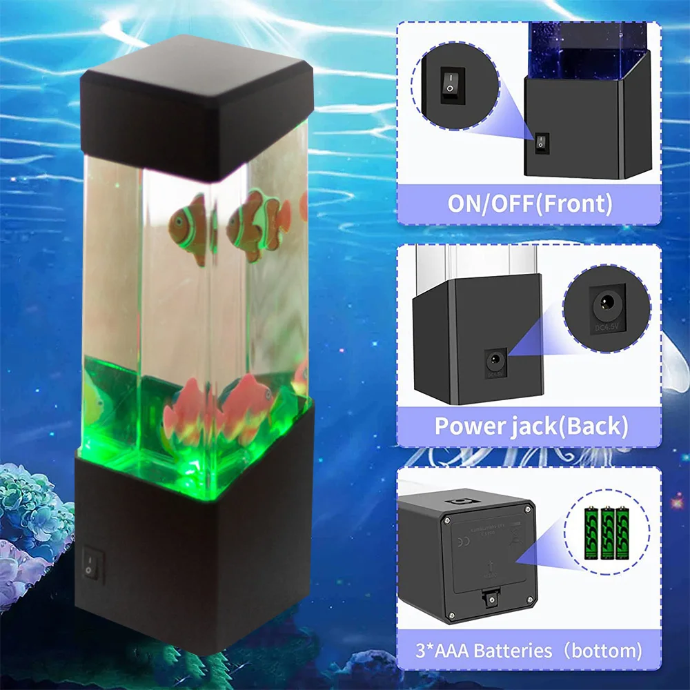 Led Quallen Tank Nachtlicht Farbwechsel Tisch Lampe Aquarium Elektrische Stimmung Lava Lampe Für Kinder Geschenk Home Room Decor