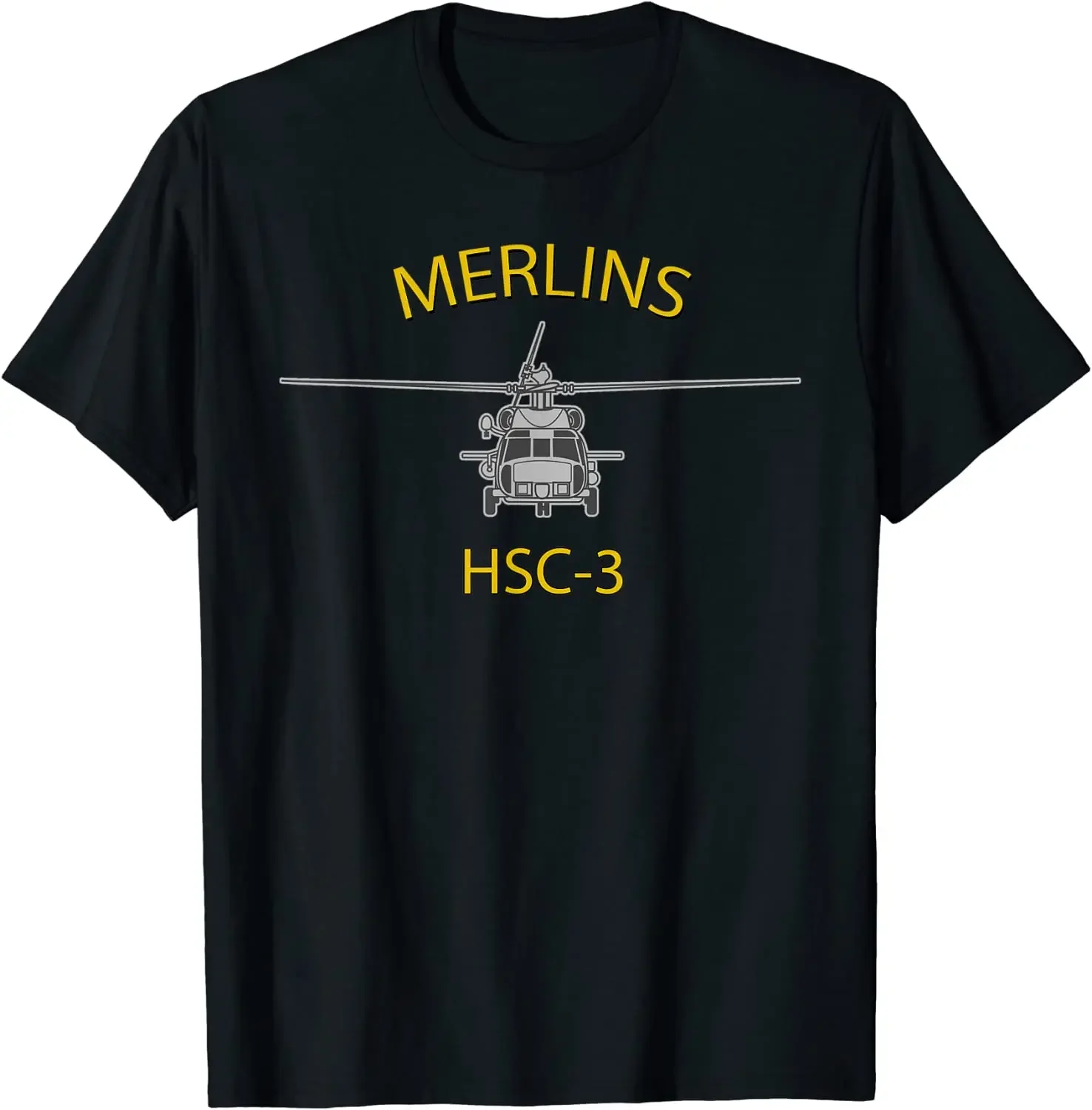 HSC-3 Merlins MH-60 Sea Hawk Helicopter Squadron Men T-Shirt Short Sleeve Casual 100% Cotton O-Neck Summer Shirt
