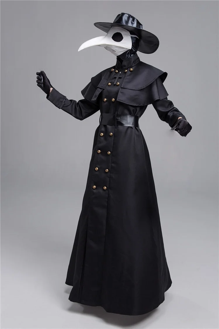 Female Plague Doctor Cosplay Dress Set Halloween  Costume Medieval Punk Birdman Masquerade Party  Props - view 5