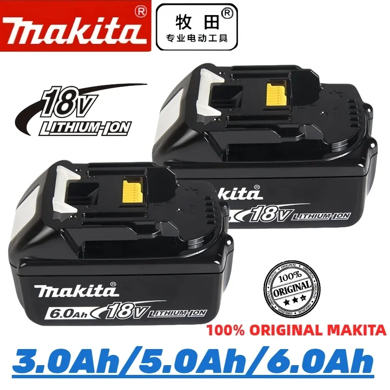 

100% original makita 6Ah/5Ah/3Ah para baterías makita 18v bl1830b bl1850b bl1840 bl1860 bl1815 reemplazo de baterías de litio