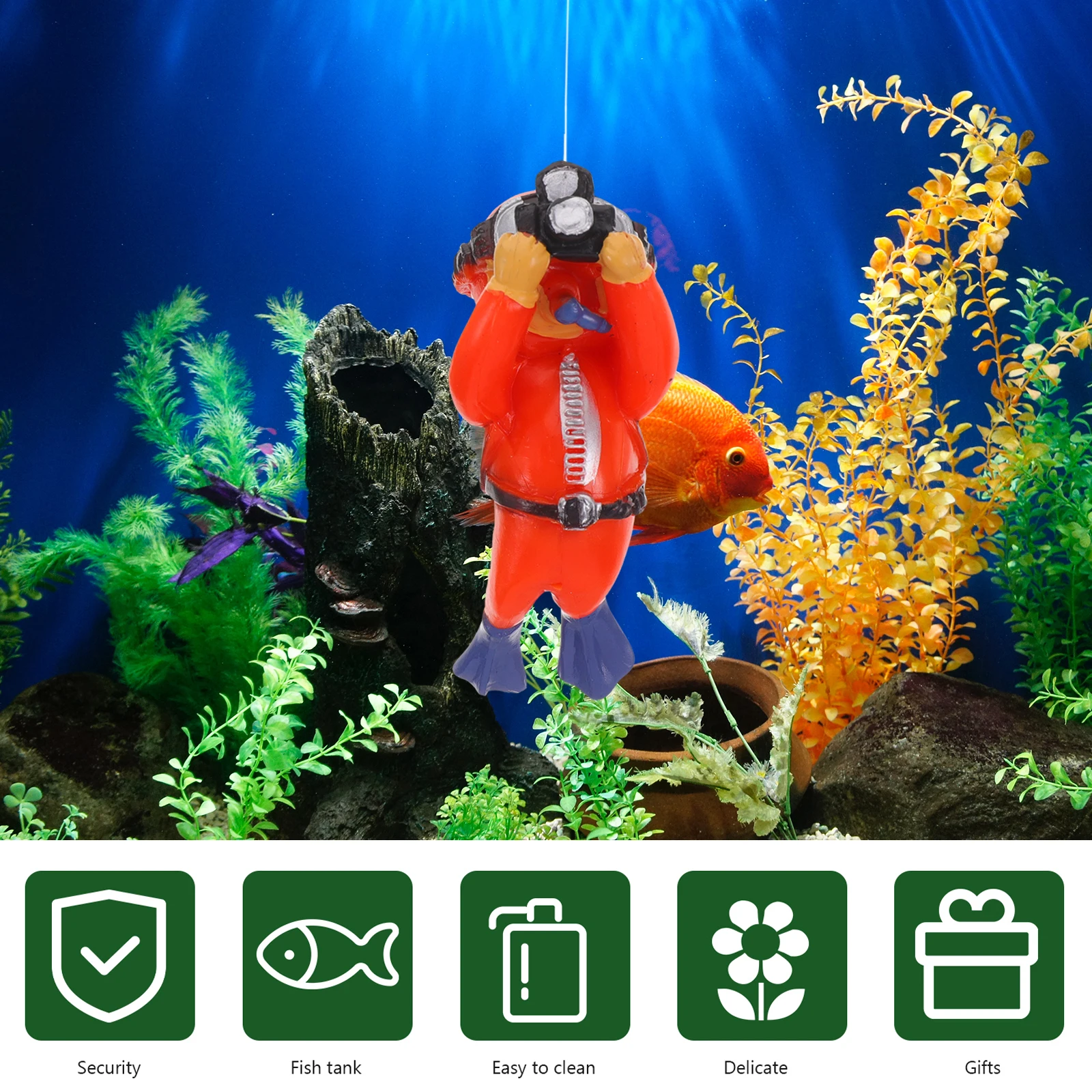 

2pcs Floating Aquarium Divers Premium Accessories Vivid Realistic Decorative Underwater Crafts For Pond Decorations Tropical