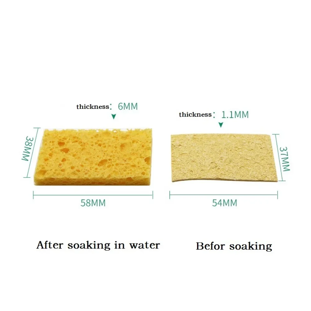 Imagem -06 - Esponja de Limpeza de Pontas de Ferro de Solda Resistente a Altas Temperaturas para Remover Resíduos de Solda Manutenção de Componentes Pcb Limpeza com 10 Peças