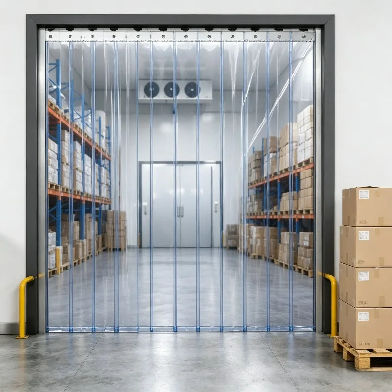 PVC Strip Door Curtain Flexible Curtain Wind Dust Proof for Cold Room Warehouse Industrial Use Transparent Partition Curtains