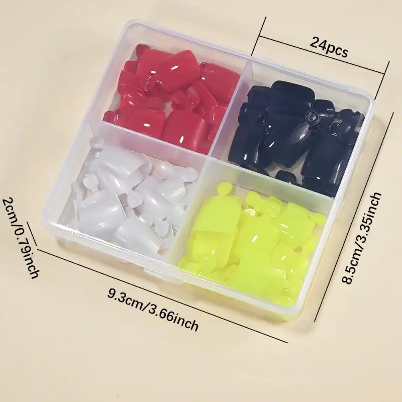 96개 4칸 짧은 사각형 인조 발톱 팁 풀커버 인조 발톱 아크릴 발톱 아트 팁 연장 착용 가능