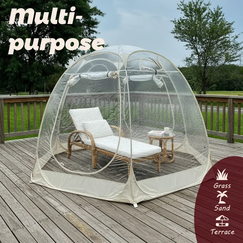Large Space Clear Pop‑up Bubble Tent, Foldable Dome Shelter for Friend Parties, See‑Through Tent for Courtyard Outdoor Fun view 3