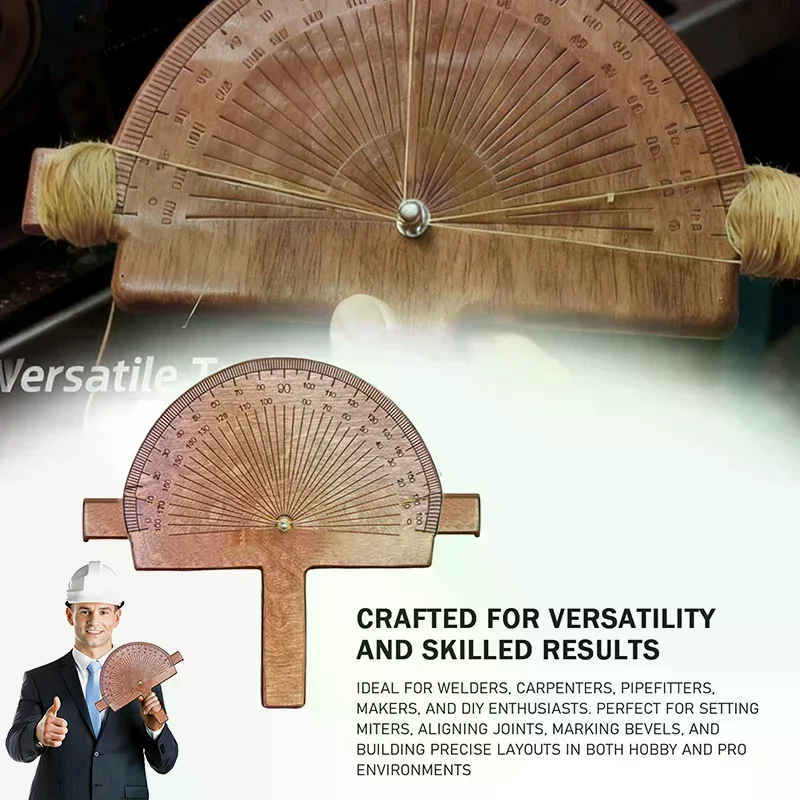 Precision Angle Finder – Handcrafted Birch Wood Degree Tool, Custom Angle Finder Tool, Personalized Engraved Birch Protractor