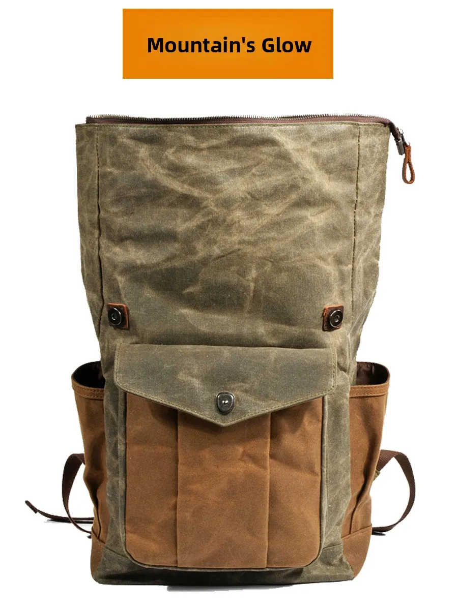 Abbigliamento da lavoro in tela cerata a olio Borsa a doppia spalla ex Casual Tempo libero Moto Alpinismo Viaggio Bapa per giovani