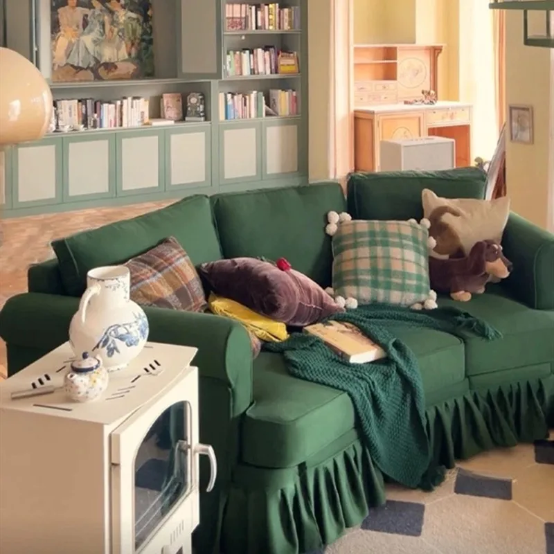 أريكة خضراء كسولة لثلاثة أشخاص