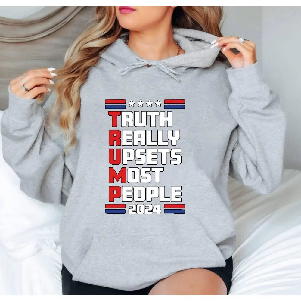 Trump 2024 Hoodie Pullover Sweatshirt for Men Donald Trump Hooded Shirt Black Long Sleeve Hoody Clothes