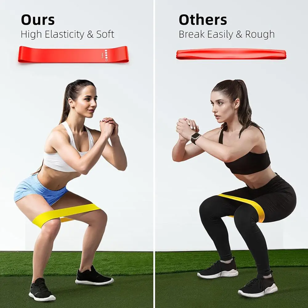 Juego de bandas de resistencia para hombres y mujeres, 5 niveles diferentes, bandas elásticas para el hogar, Fitness, estiramiento, Pilates, bandas