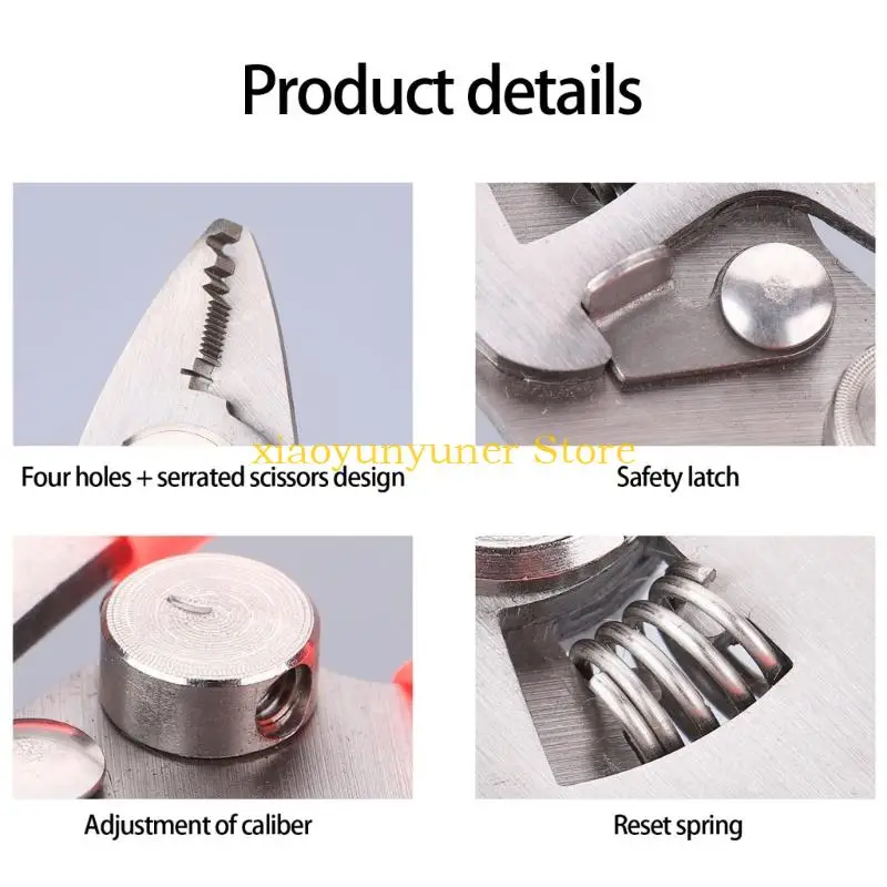 P9JB Heavy Duty 4 Jaw Millers Plier For Fiber Coating Removal Adjustable Calibers Safety Lock System