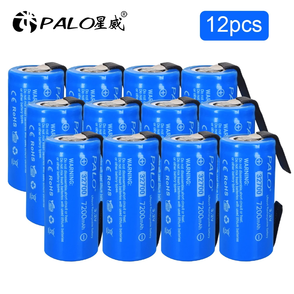 32700 lifepo4 3.2v 7200mAh 32700 rechargeable battery LiFePO4 cell 5C discharge 55A High power battery for Backup flashlight