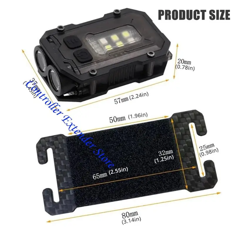 N84B Multipurpose Camping Flashlights For Helmets Backpacks Waterproof Base Light With Loopings Plate 1.5H