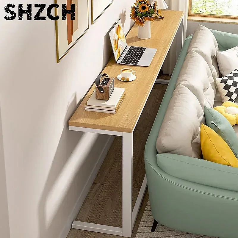 Log Style Sofa with Long Table & Narrow Bedroom Storage Rack
