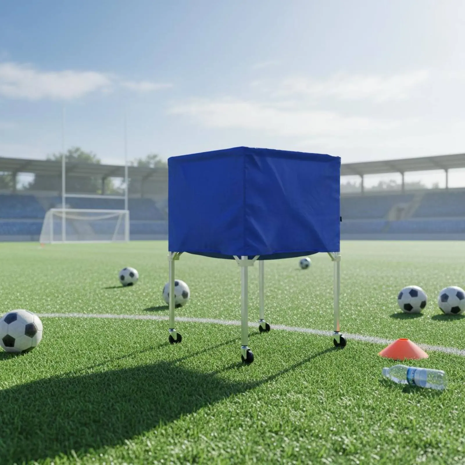 

Ball Vehicle Cover Waterproof Sports Vehicle Cover Rolling Ball Rack with Wheels Equipment Organizer Foldable Design for Outdoor