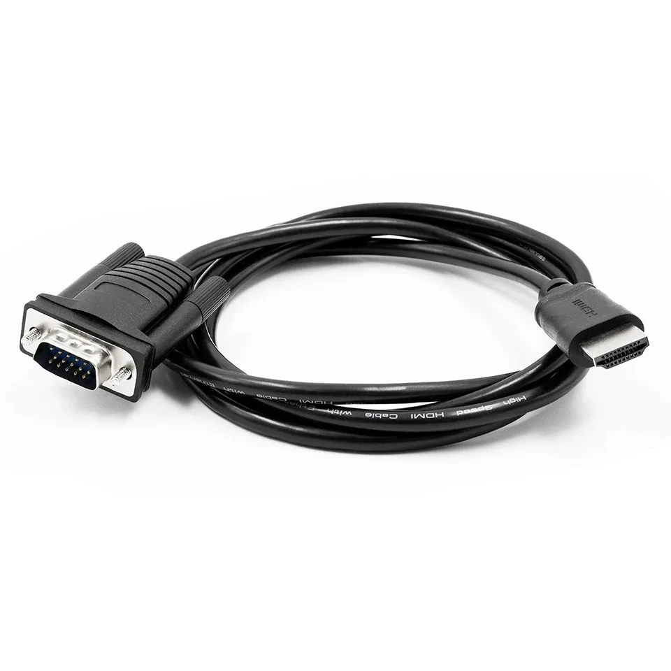 1.5M HDMI-compatible To VGA Cable Male To Male With Chip 6 Feet Cable For Computer/Desktop/Laptop/PC/Monitor computer components