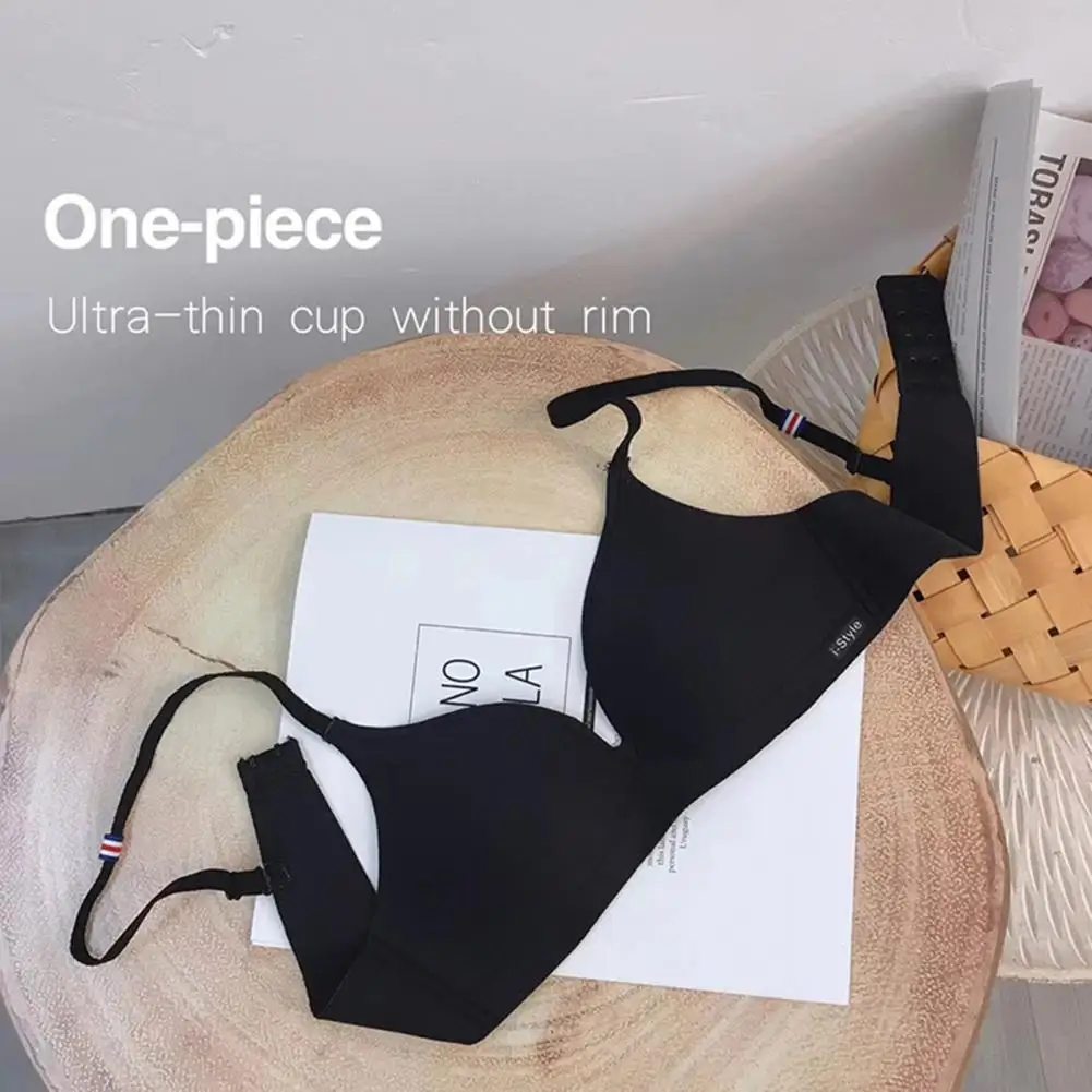 Women Push Up Bra Wireless Push-up Bras for Women Sexy Spaghetti Straps Thin Cup Brassiere Anti-sagging Solid Color