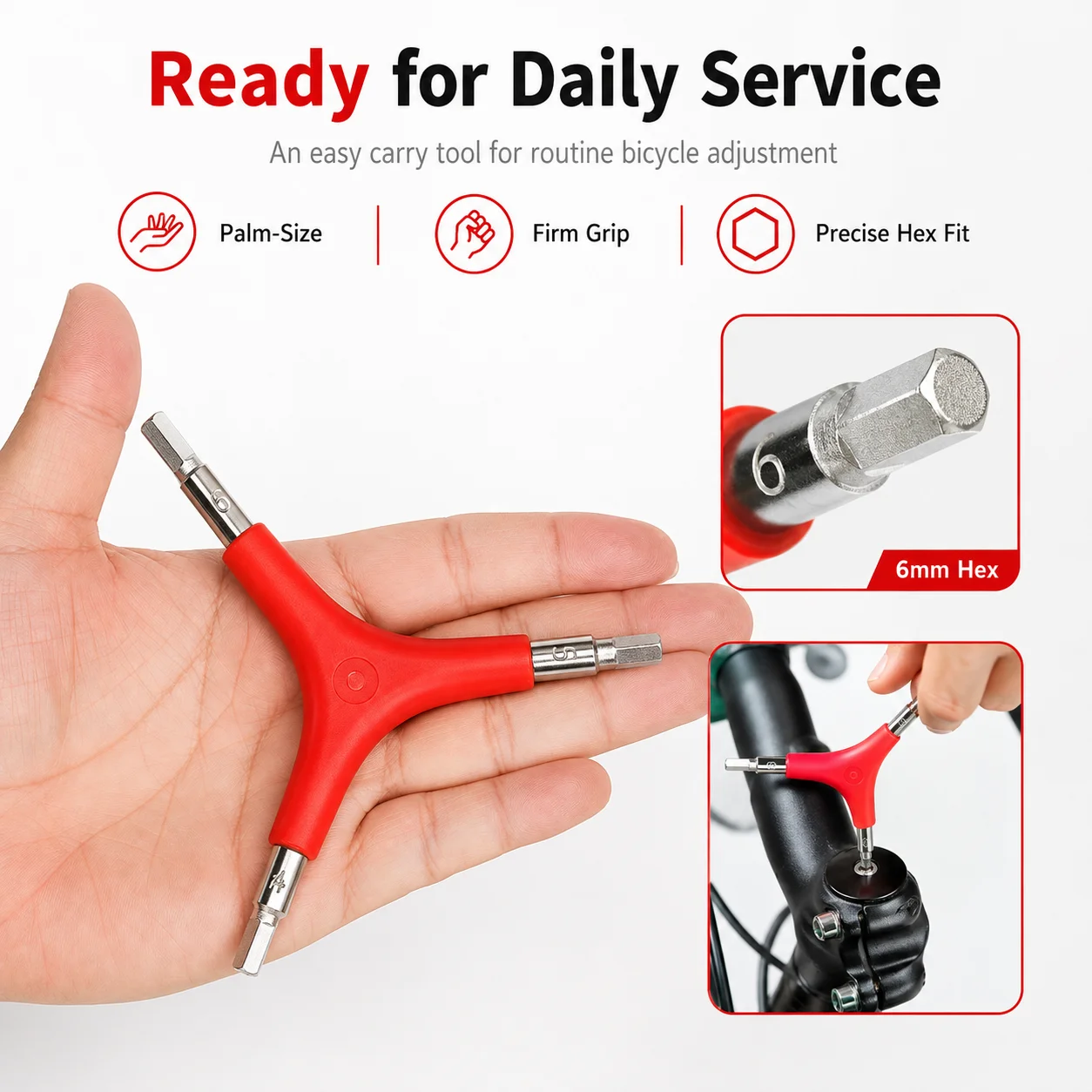 PINMOAP 1PC Y Type Triple Allen Wrench 4/5/6mm Bicycle Hex Key Tool Portable Bike Repair Accessory Mountain Road Cycling Service