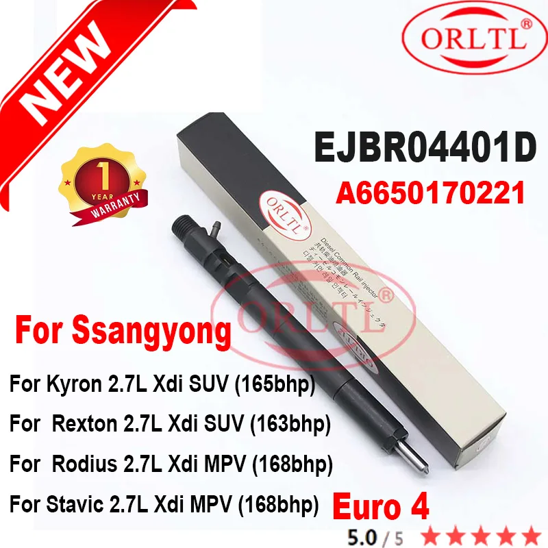 Euro4 Diesel Injecor A6650170221 EJBR04401D INJECTOR 6650170221 FOR SSANGYONG Kyron Rexton Rodius Stavic