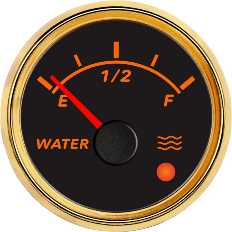 New Type 52mm Water Level Gauges Modification 0-190ohm Point Water Level Meters Black 9-32v for Car Boat 240-33ohm with Alarm