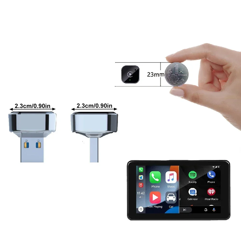 Upgraded Wireless CarPlay Adapter Compatibility Supports iPhone &Android Phones, Compact for Stable CarPlay Android Auto Linkage