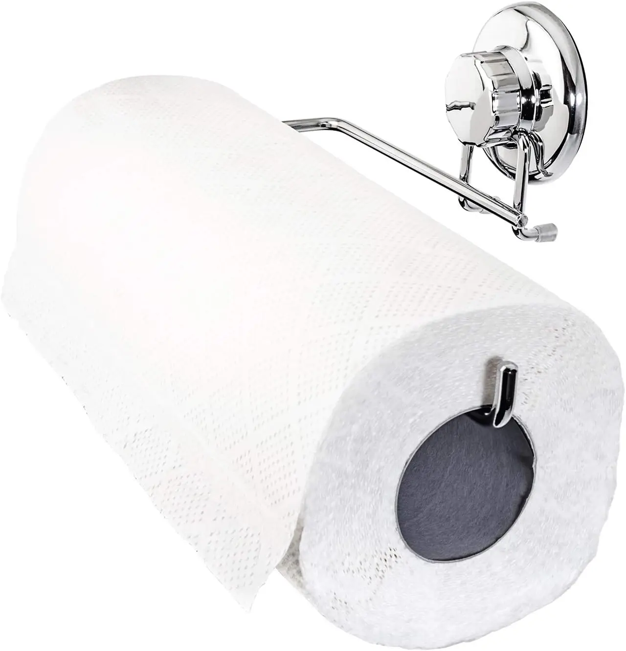 

Chrome Plated Stainless Steel Suction Cup Paper Towel Holder for Bathroom & Kitchen