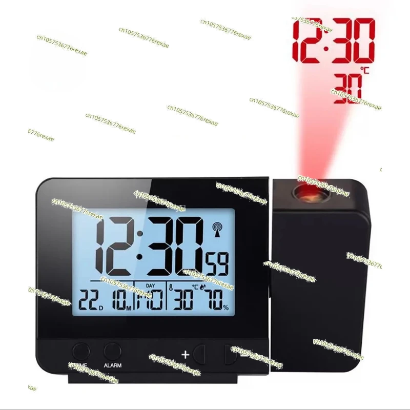 Projection WIFI smart clock automatic time synchronization standard silent temperature and humidity two alarm clocks