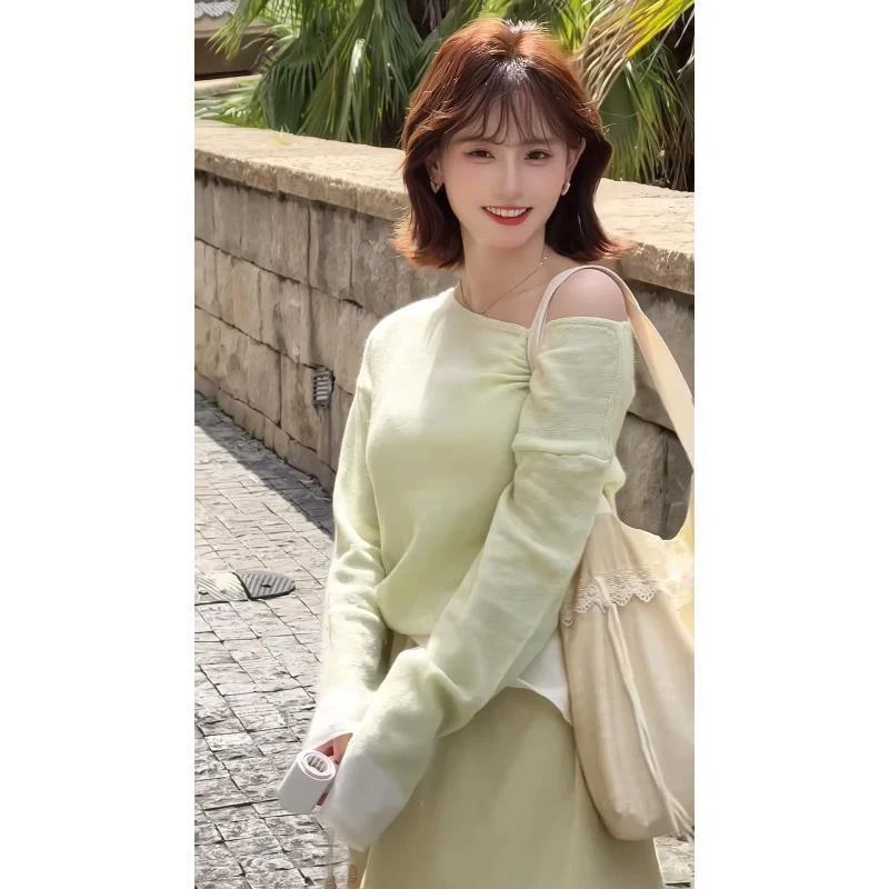 Ensemble deux pièces décontracté pour femmes, avec jupe drapée, effet amincissant, ton Cool, tendance Maturi Faion, hiver