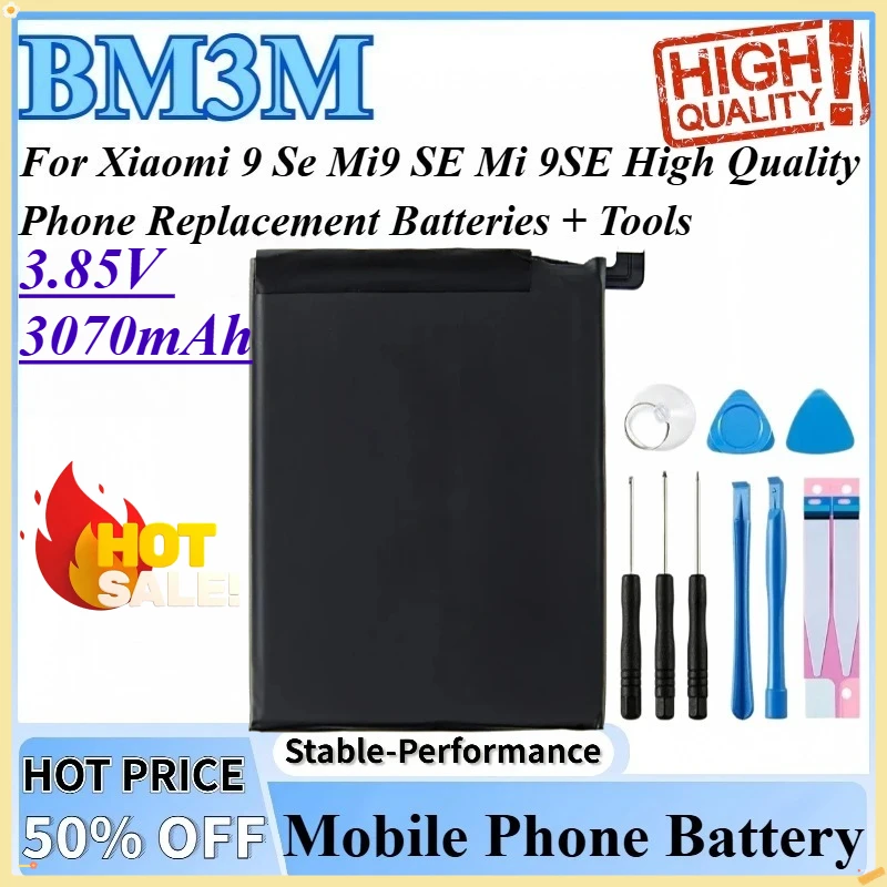 

3.85V 3070mAh BM3M Mobile Phone Battery High Quality For Mi9 SE Mi 9SE Xiaomi 9 Se Phone Replacement Batteries + Tools