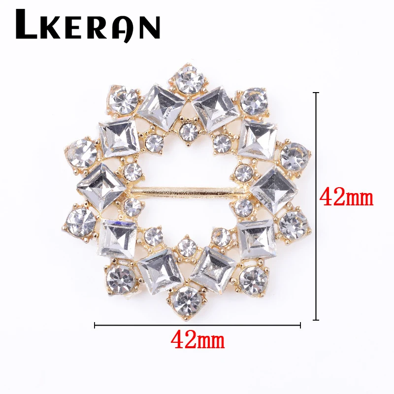New Large 42mm 2Pcs/Set Alloy Crystal Rhinestone Buckles Wedding Invitation Card Decoration DIY Hair Accessories