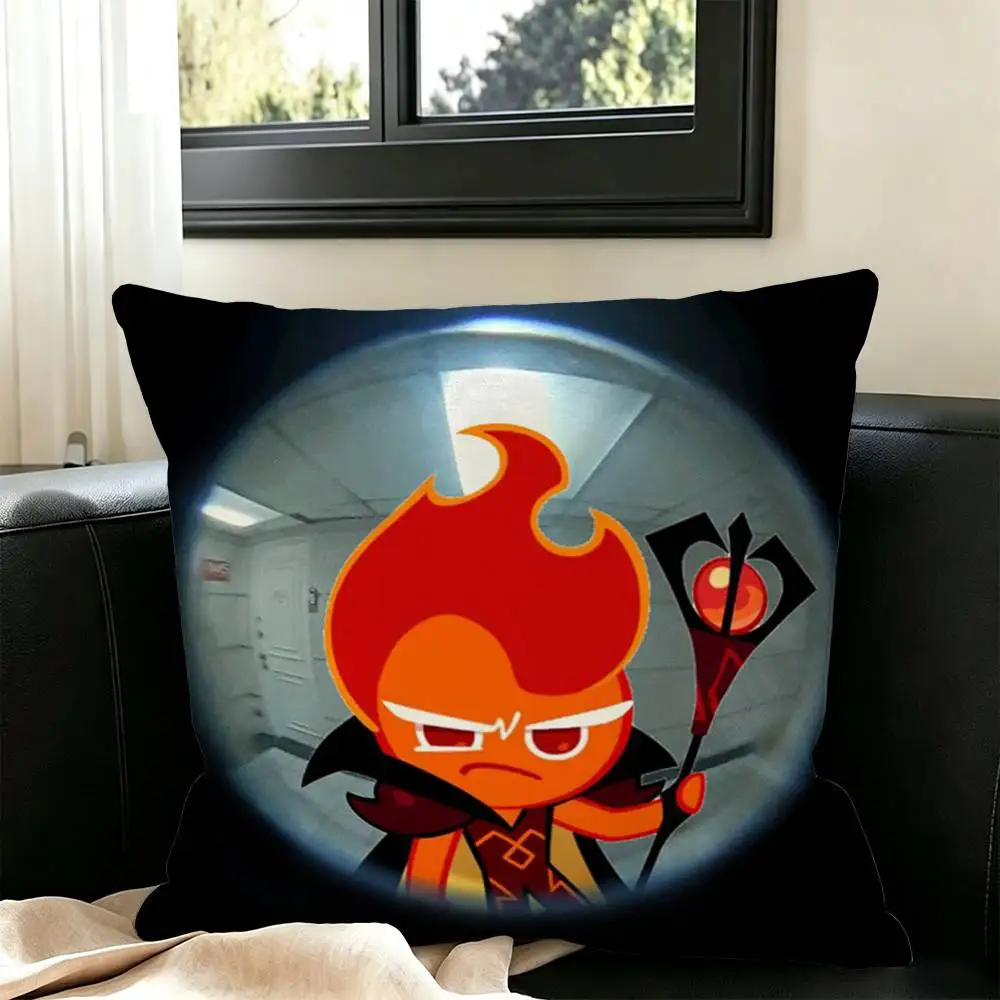 GAME Fire Spirit Cookie Run  Square Double-Sided printed Pillow Case Bedroom Bedside Pillow Sofa Cushion Cover