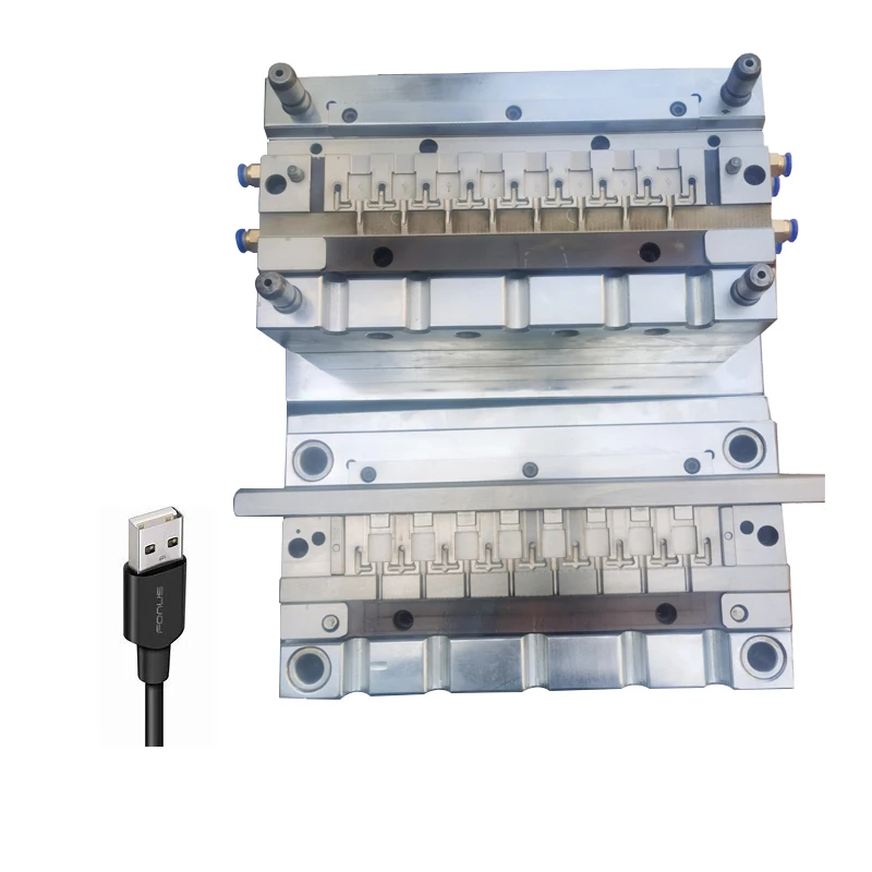 Usb cable mold 4 cavity mold for cable and plastic customization