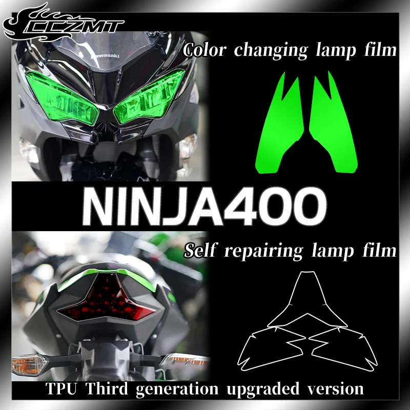 

For Kawasaki NINJA400 Ninja400 TPU transparent headlight film smoked black tail light film protective film anti scratch