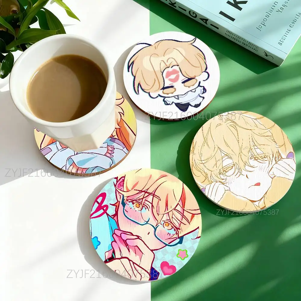 

A-Alien Stage Luka Round Wooden Coasters For Cute Design Suitable for Drinks Tea,Coffee Home Perfect Gift Choice