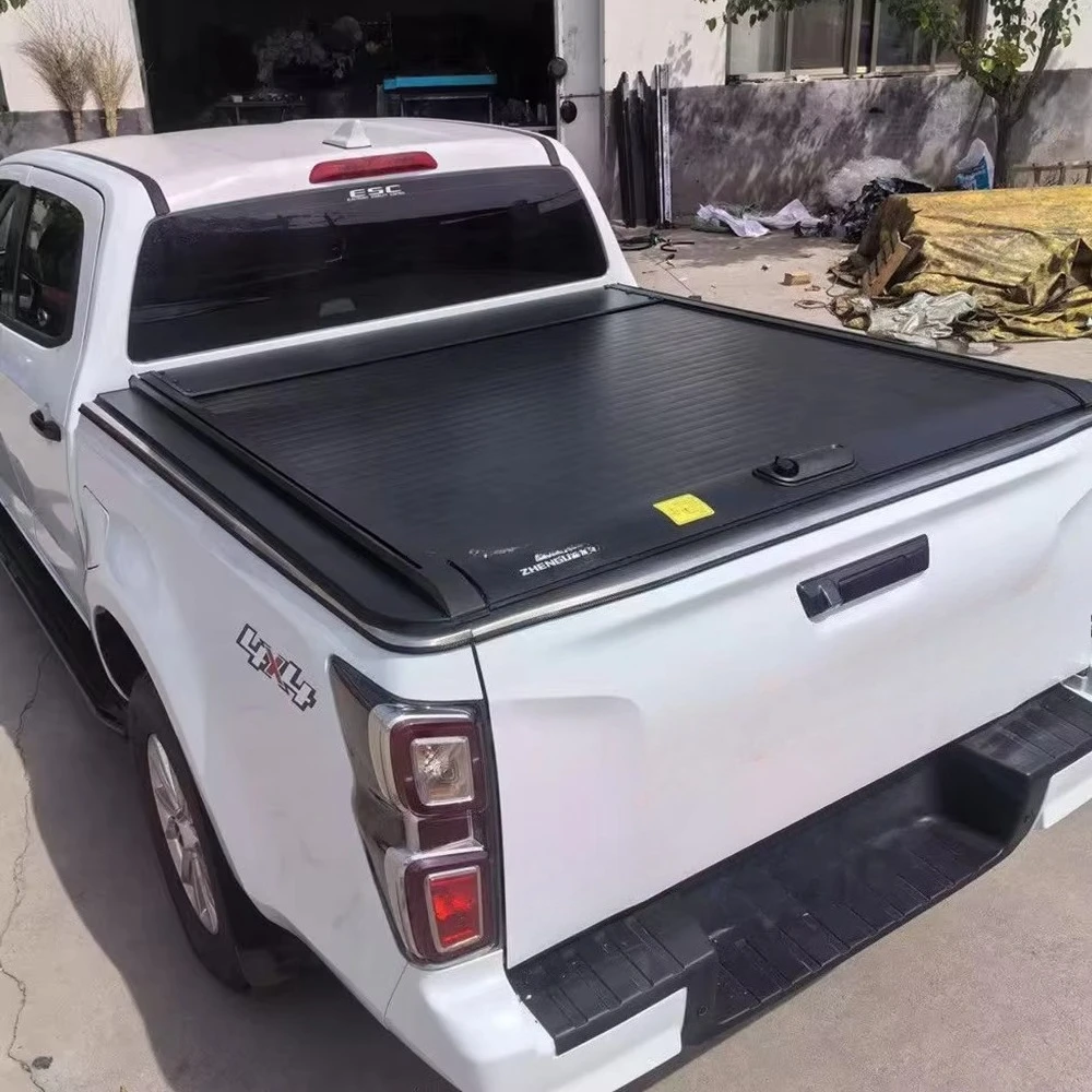 4x4 Off-Road Pickups Truck Aluminum Alloy Rolling Cover Waterproof Retractable Tonneau Bed Manual Locking Key Lock