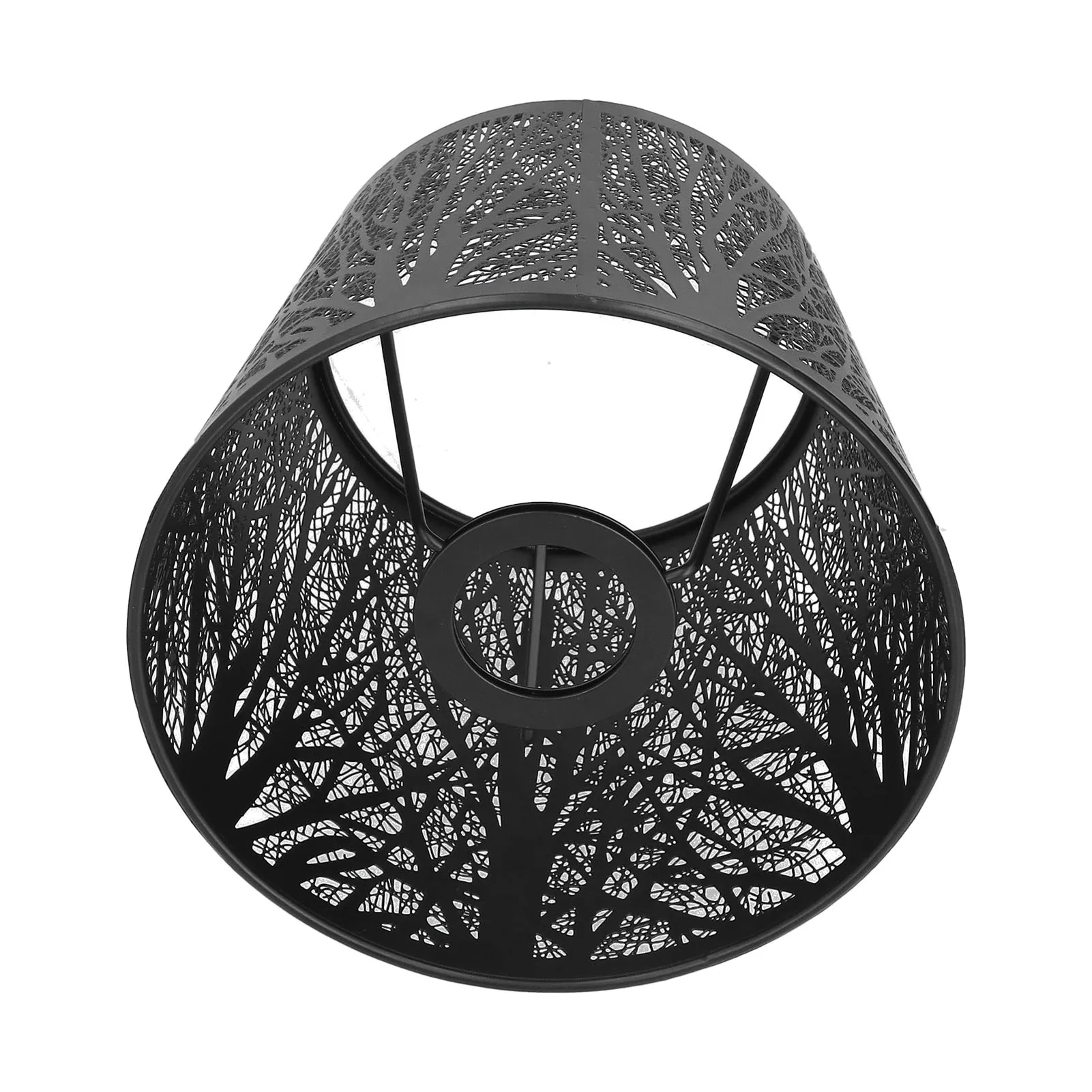 Wrought Iron Lampshade Carved Forest Tree Shaped E27 E26 Mini Lamp Shade for Table Lamp Bedroom Bedside Decor