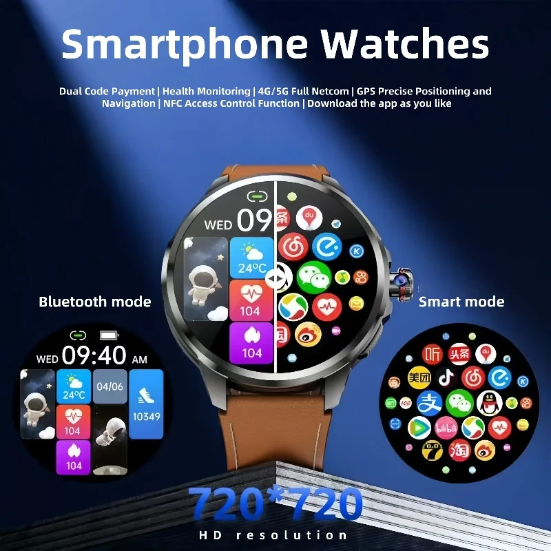

New H99 SmartWatch SIM Insert Model 1.95 inch AMOLED HD Spherical Screen 128G Memory Video Chat Global Calling Man Watch
