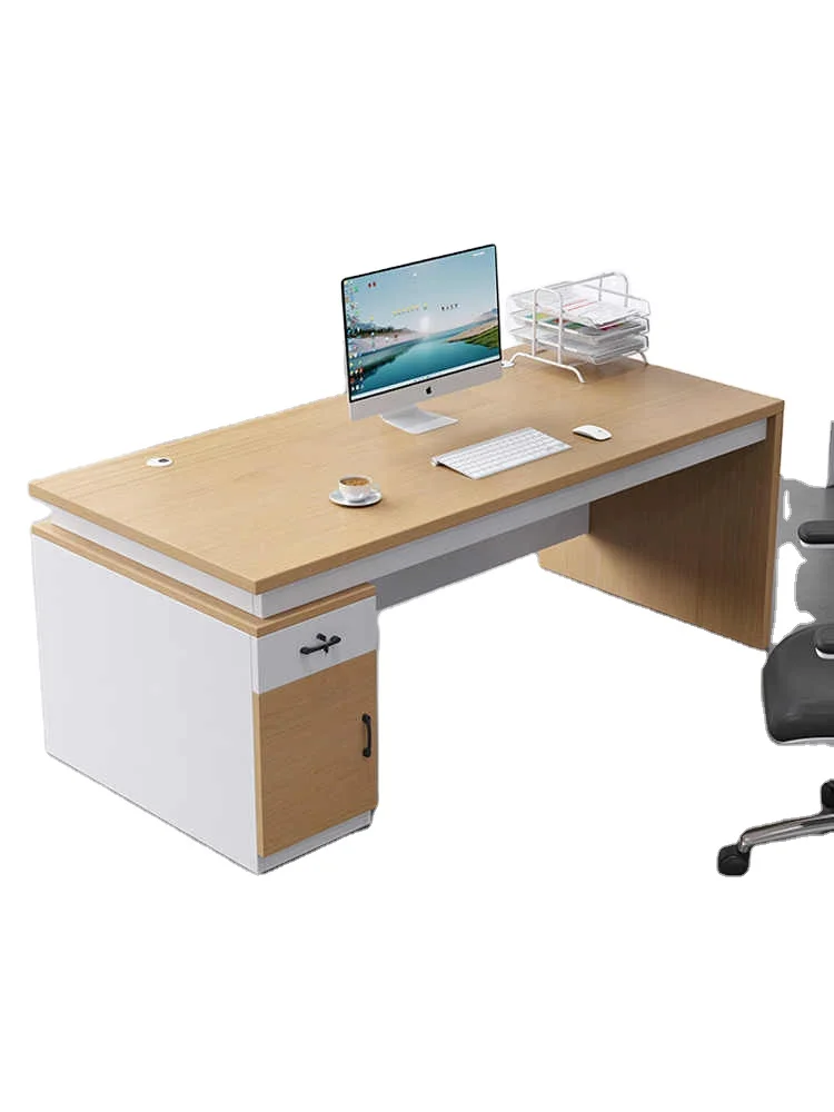 #Modern Smart Executive Desk L-Shaped Boss Table for Office Extendable Wooden Computer Table Panel Wood Style for CEO Manager