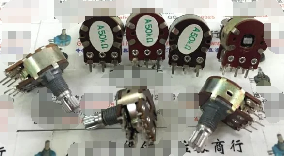 5pcs/lot 148-type dual-potentiometer A50K handle long 15MM flower mark