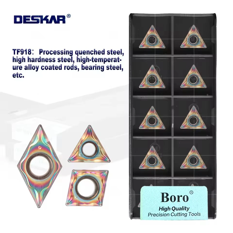 

DESKAR 100% оригинальные токарные станки с ЧПУ, токарные лезвия DCMT 070204 -LM CCMT 060204 -LM TCMT 110204 -LM TF918 Карбидные вставки семи цветов